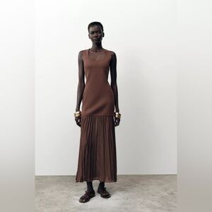 NWT ZARA COMBINATION KNIT DRESS SIZE S